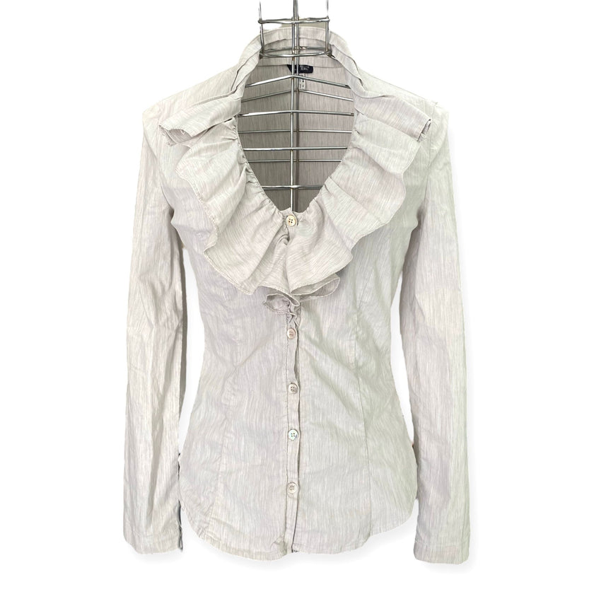 Camicia con volant sullo scollo