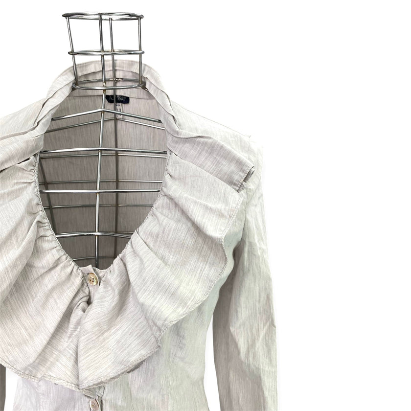 Camicia con volant sullo scollo