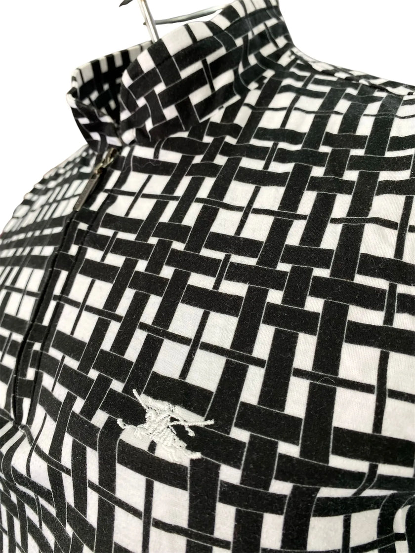 Maglia smanicata collo alto con chiusura zip