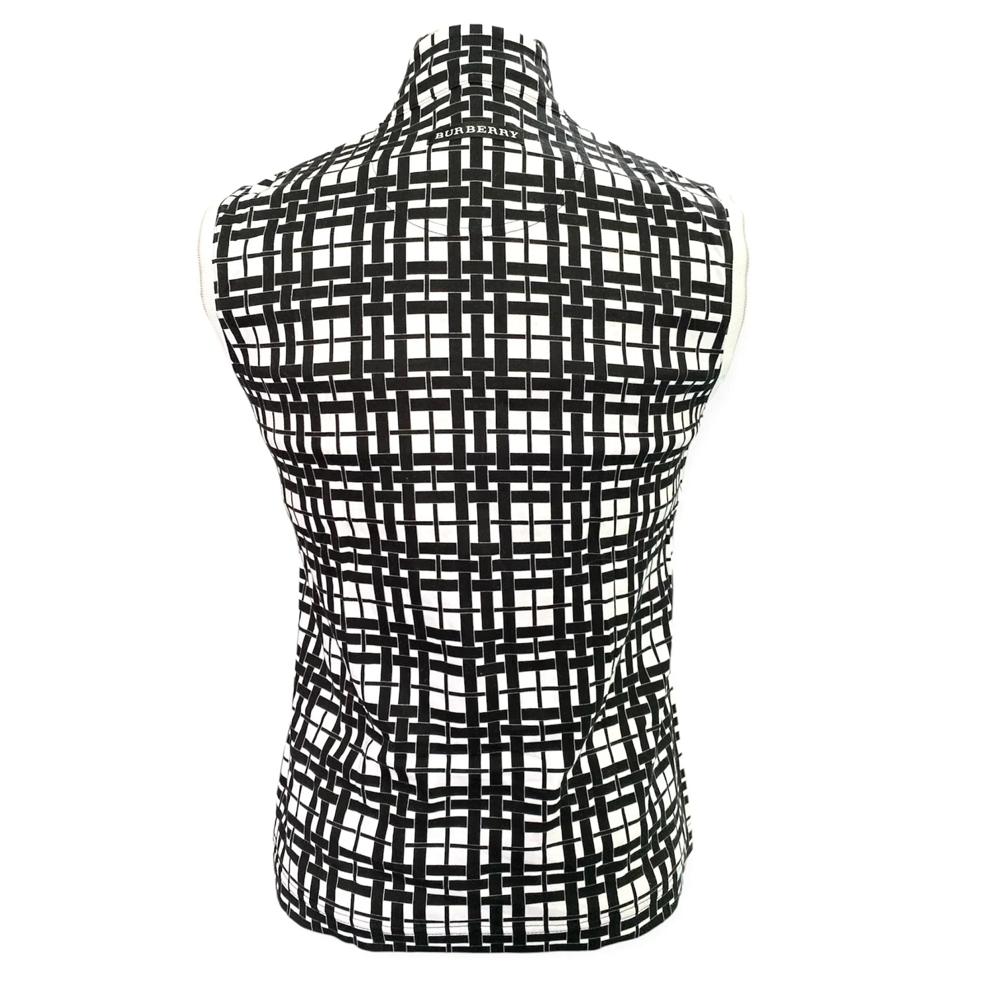 Maglia smanicata collo alto con chiusura zip