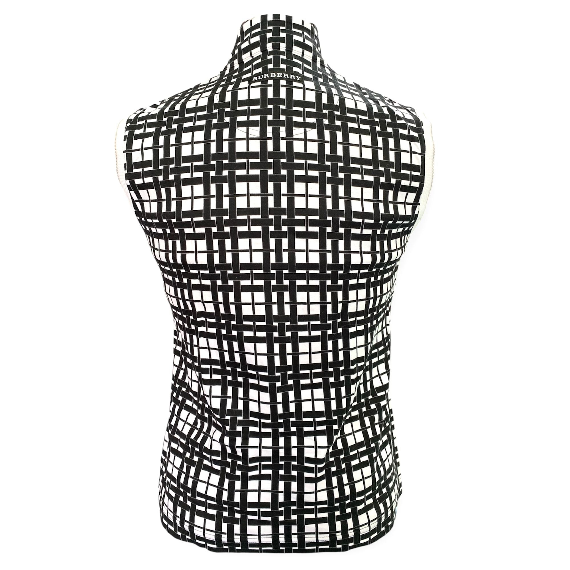 Maglia smanicata collo alto con chiusura zip