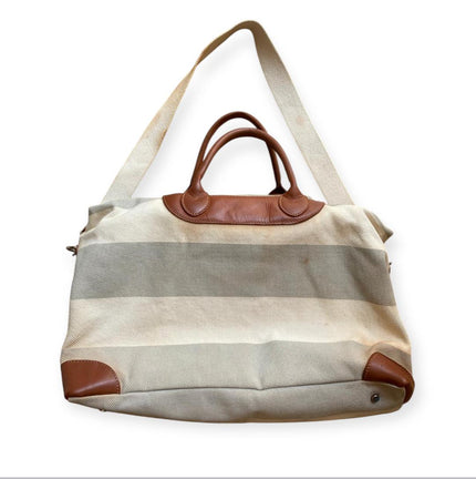 Borsa vintage bicolore con manico a contrasto e tracolla staccabile