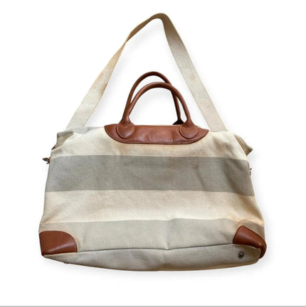 Borsa vintage bicolore con manico a contrasto e tracolla staccabile