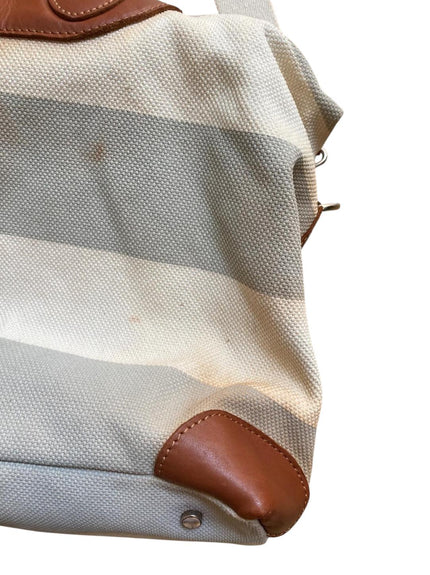 Borsa vintage bicolore con manico a contrasto e tracolla staccabile