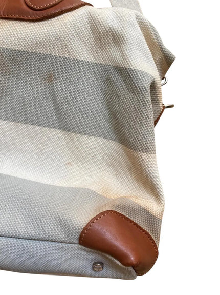 Borsa vintage bicolore con manico a contrasto e tracolla staccabile