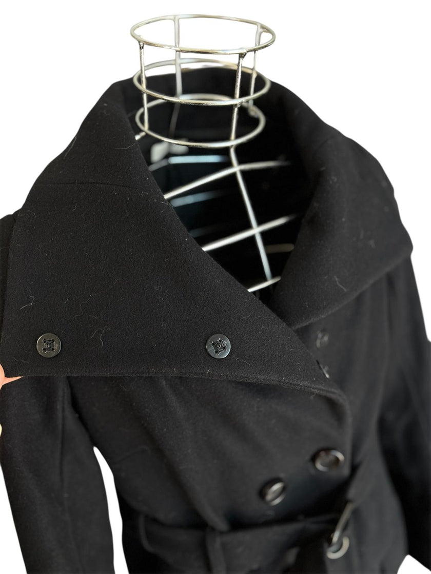 Cappotto doppiopetto con cintura e collo ampio PINKO