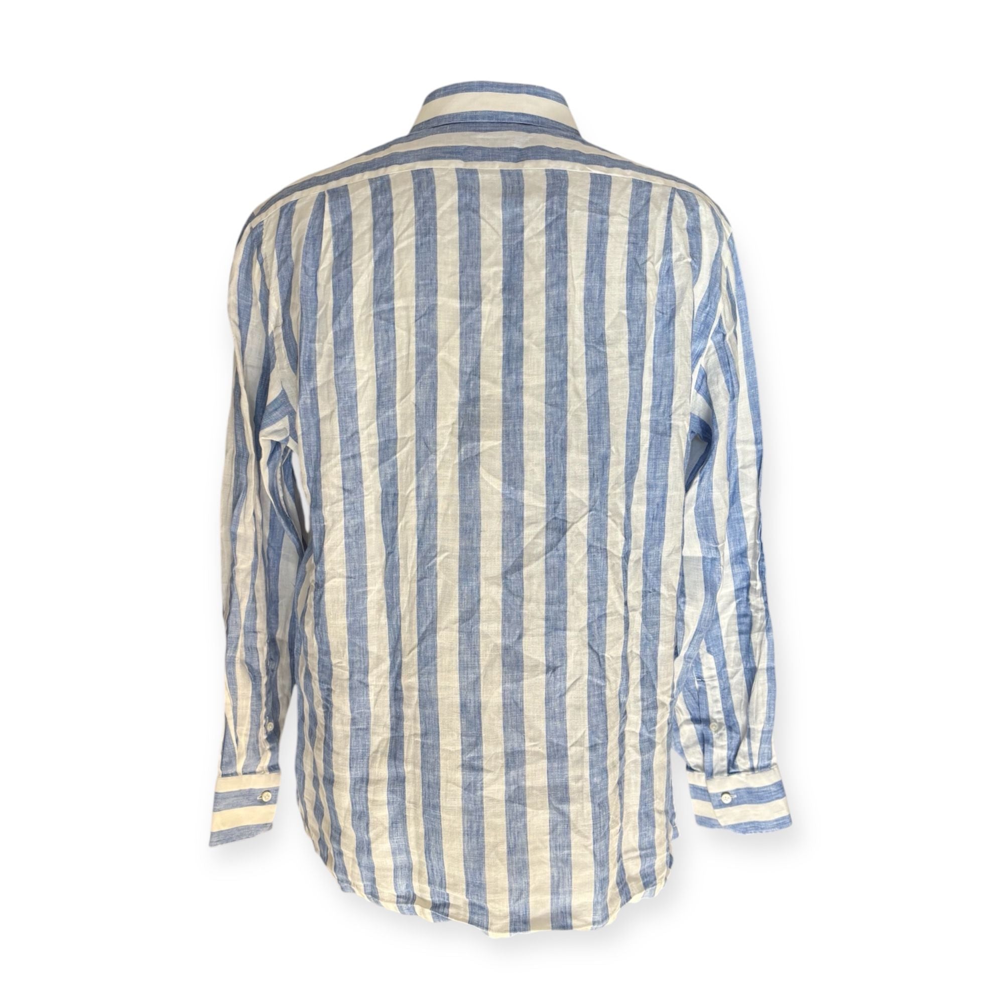 Camicia mezza abbottonatura con fantasia a righe BARBA