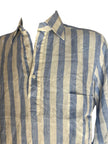 Camicia mezza abbottonatura con fantasia a righe BARBA
