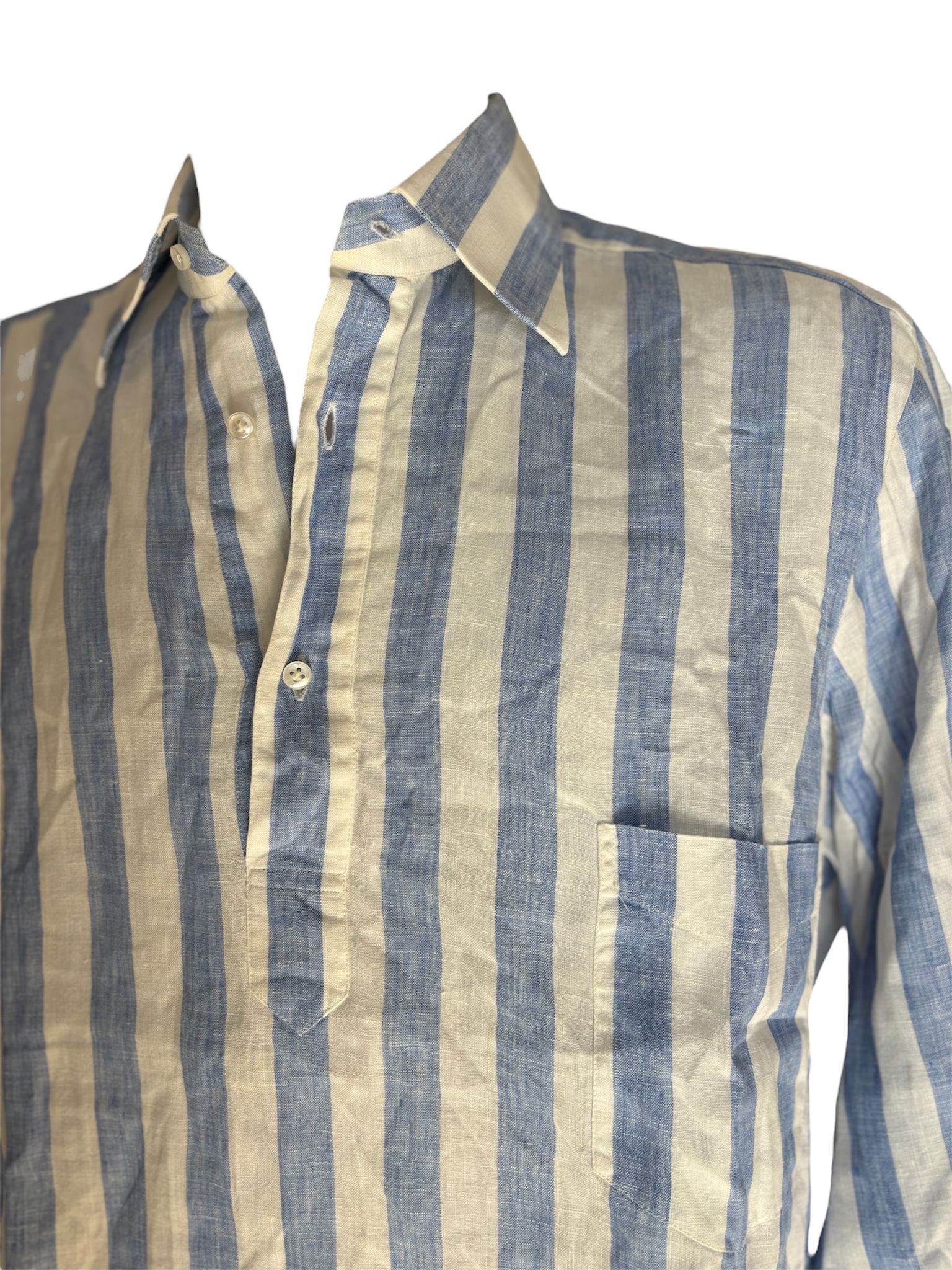 Camicia mezza abbottonatura con fantasia a righe BARBA
