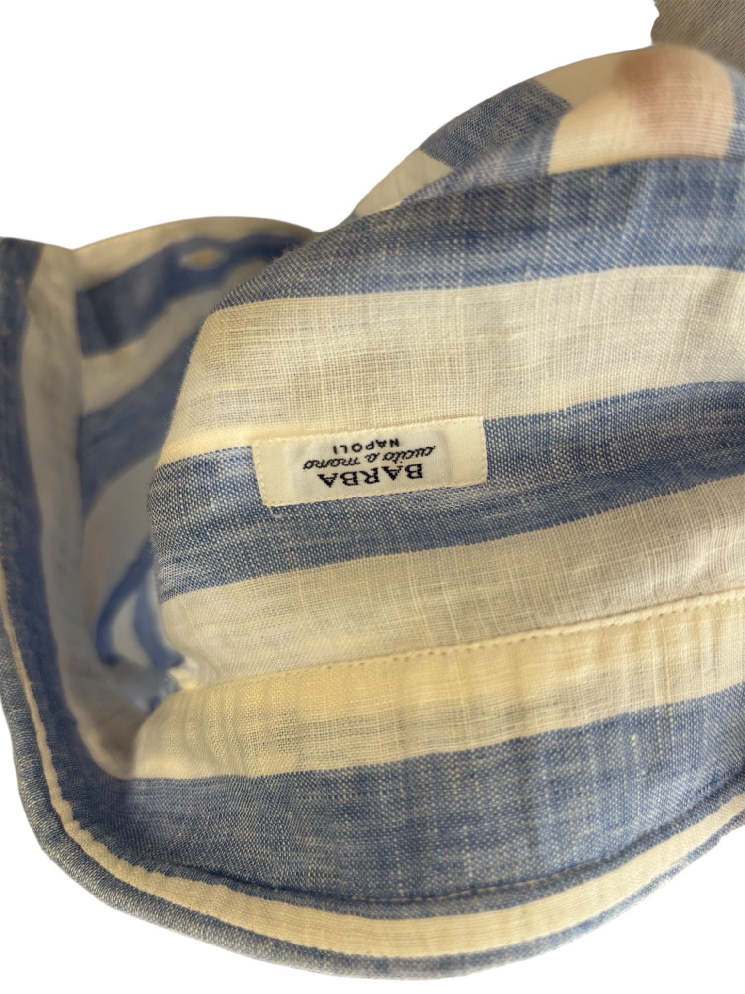 Camicia mezza abbottonatura con fantasia a righe BARBA