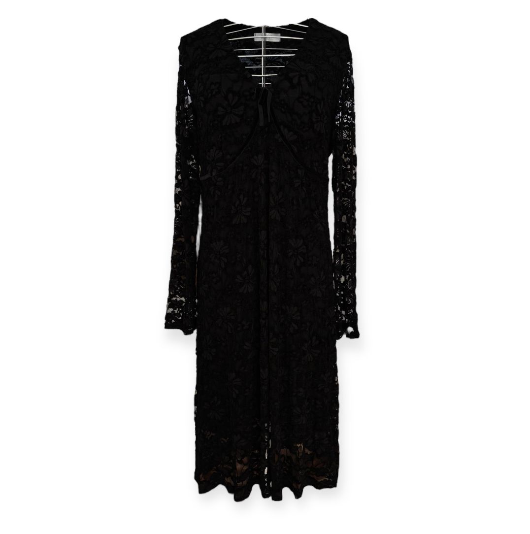 Abito lungo in pizzo con motivi floreali e scollo a v BASILE