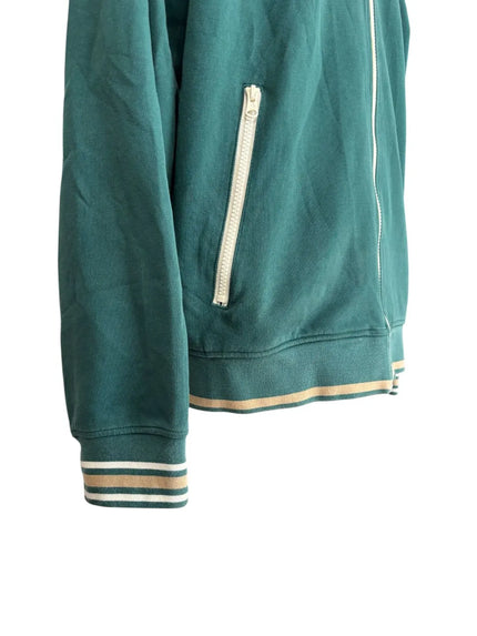 Felpa con zip bordi e logo a contrasto