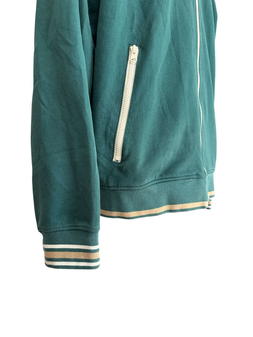 Felpa con zip bordi e logo a contrasto