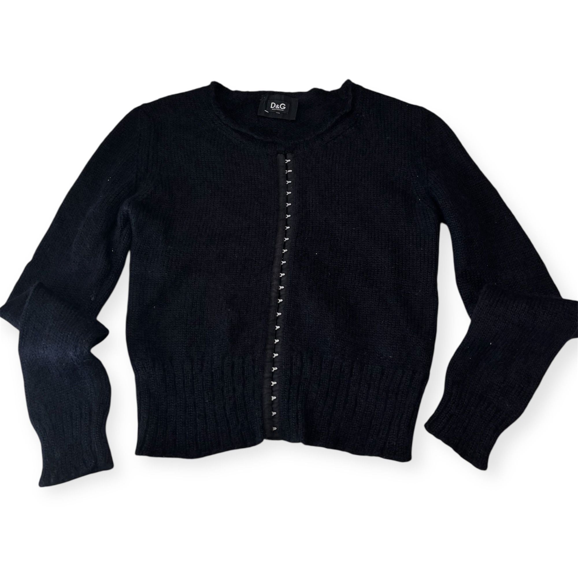 Cardigan a maglia fine con orlo e polsini a costine DOLCE&GABBANA