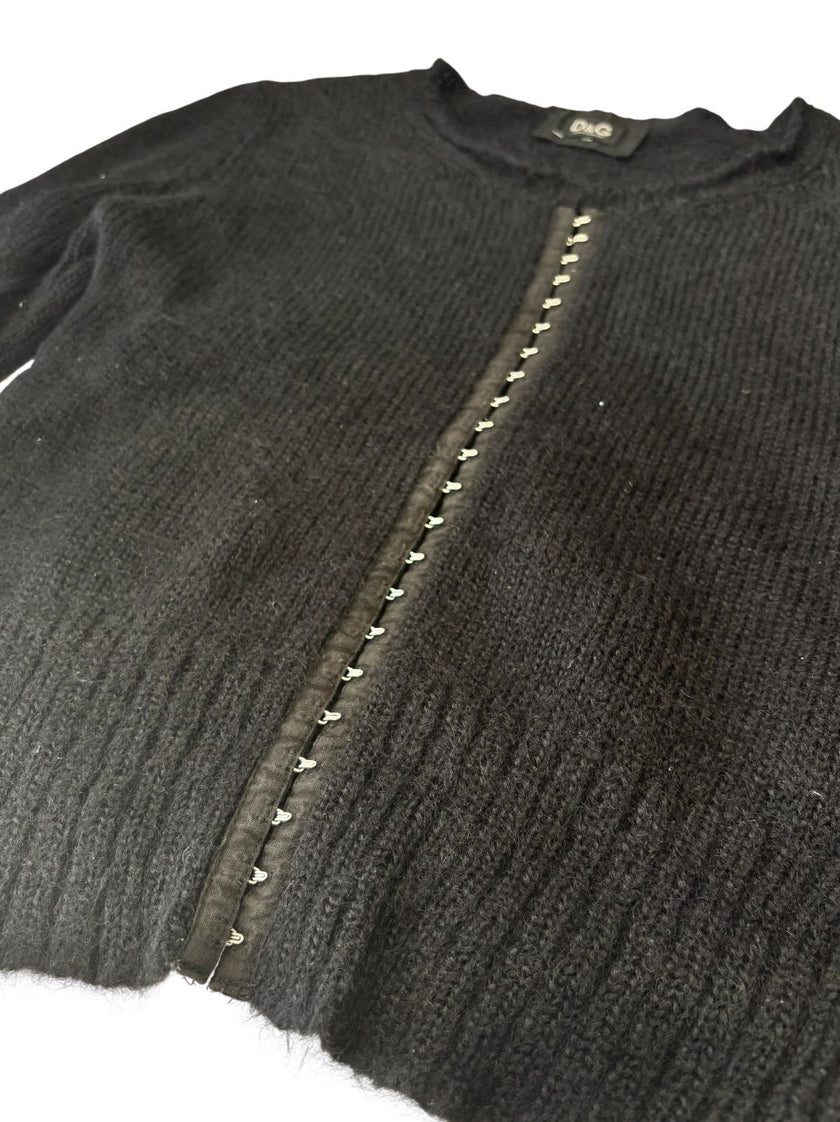 Cardigan a maglia fine con orlo e polsini a costine DOLCE&GABBANA