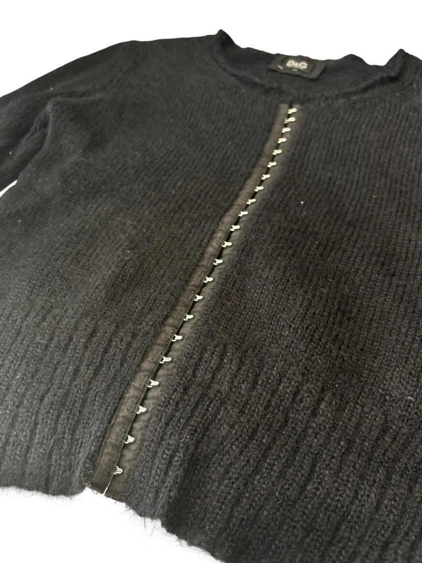 Cardigan a maglia fine con orlo e polsini a costine DOLCE&GABBANA