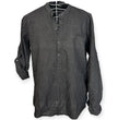 Camicia con colletto alla coreana con chiusura henley