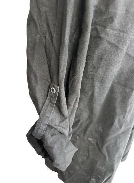 Camicia con colletto alla coreana con chiusura henley