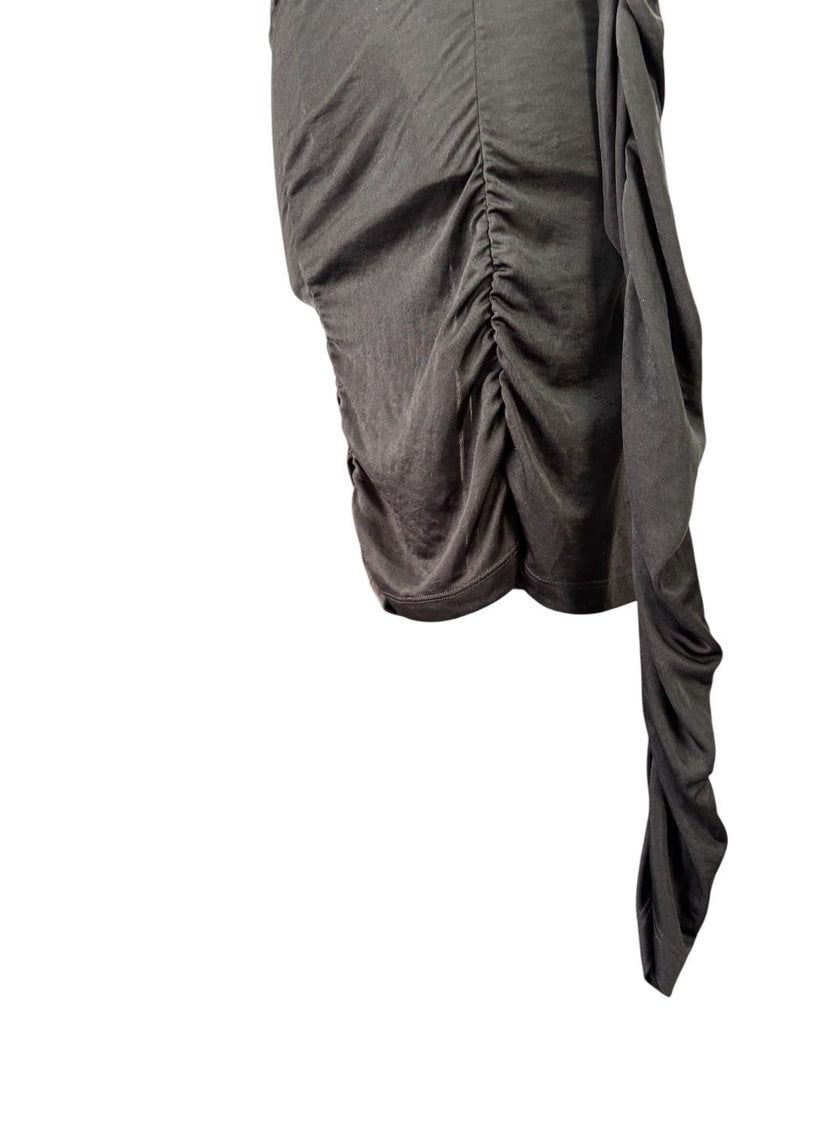 Abito scollo profondo con drappeggio