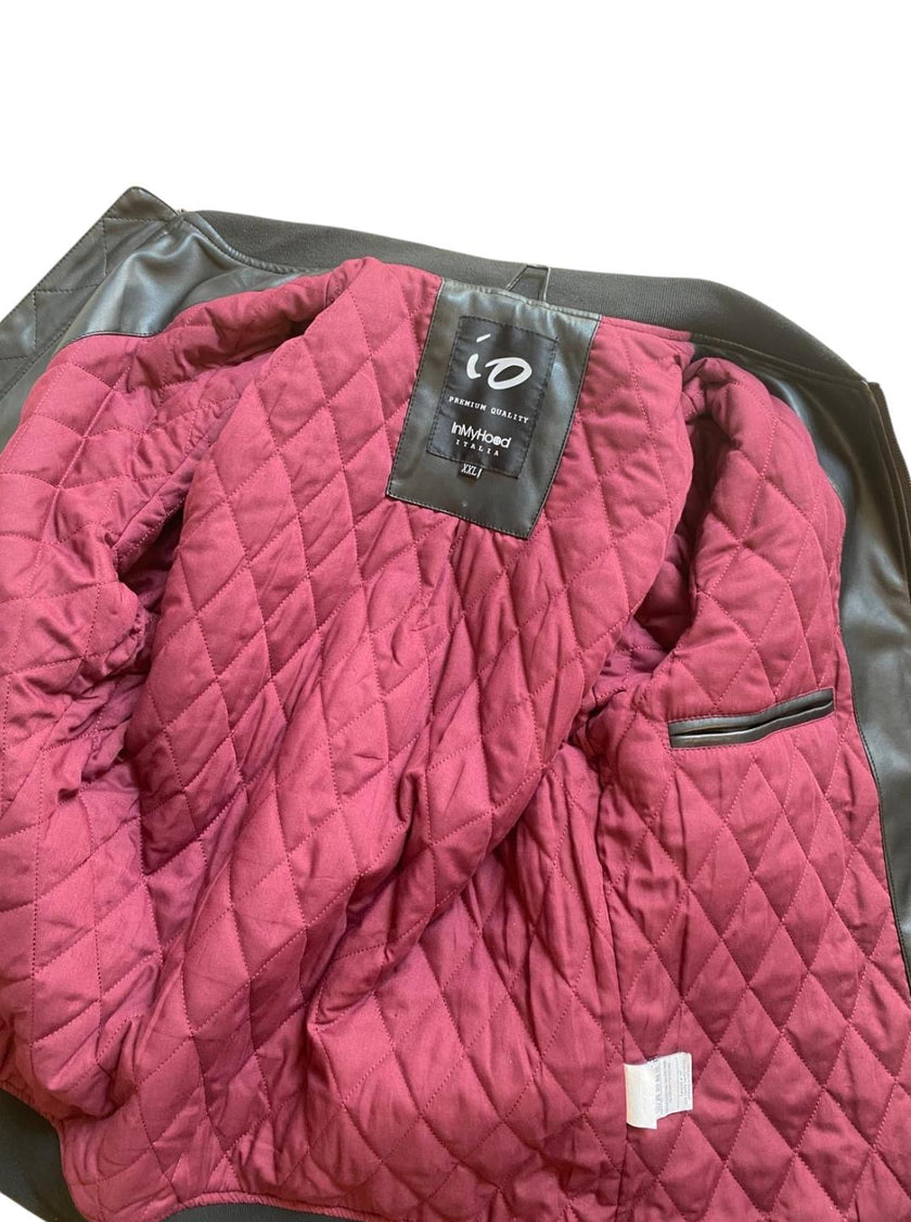 Giacca bomber texture perforata con chiusura zip e colletto a fascia