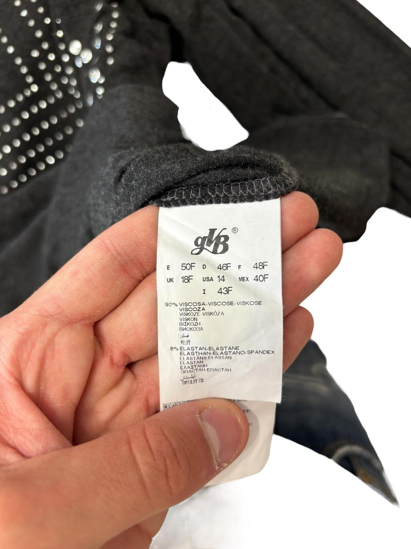 Maglia maniche lunghe con dettagli in strass