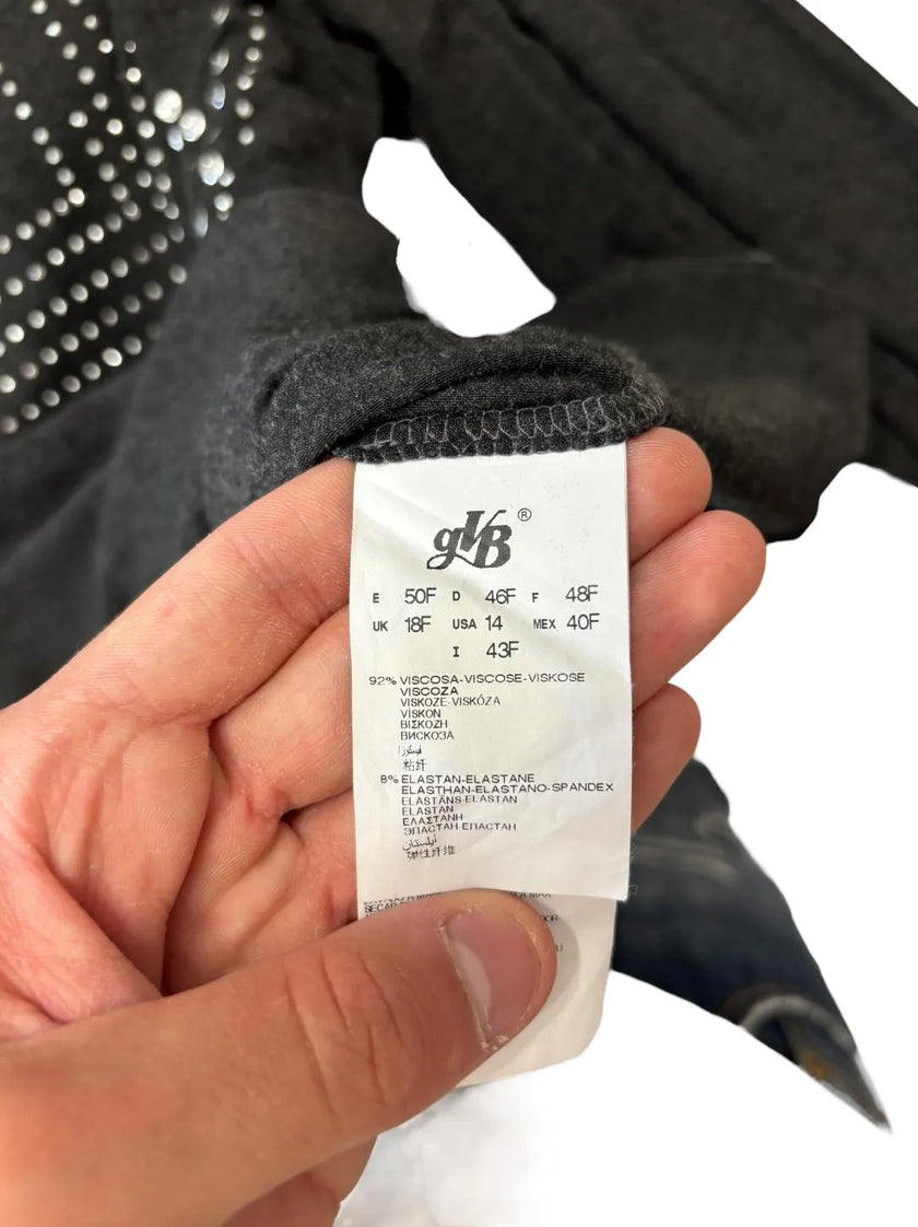 Maglia maniche lunghe con dettagli in strass