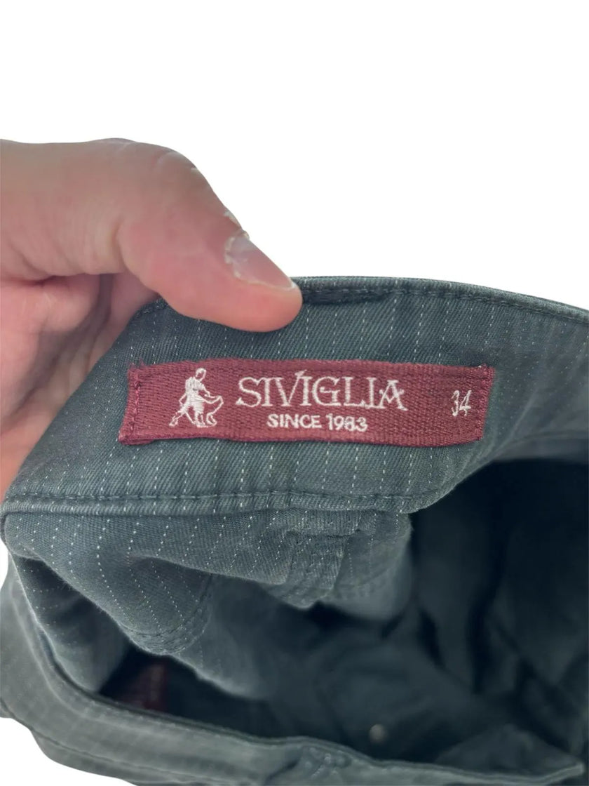 Pantalone gamba dritta con fantasia a righe sottili SIVIGLIA