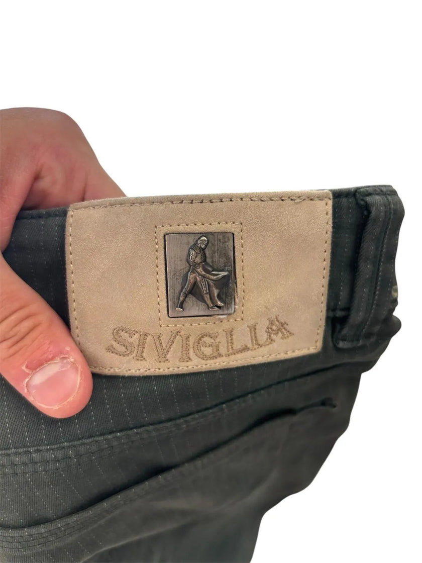Pantalone gamba dritta con fantasia a righe sottili SIVIGLIA
