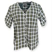Camicia scollo a v a mezza manica con fantasia a quadretti WOOLRICH