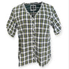 Camicia scollo a v a mezza manica con fantasia a quadretti WOOLRICH