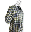 Camicia scollo a v a mezza manica con fantasia a quadretti WOOLRICH