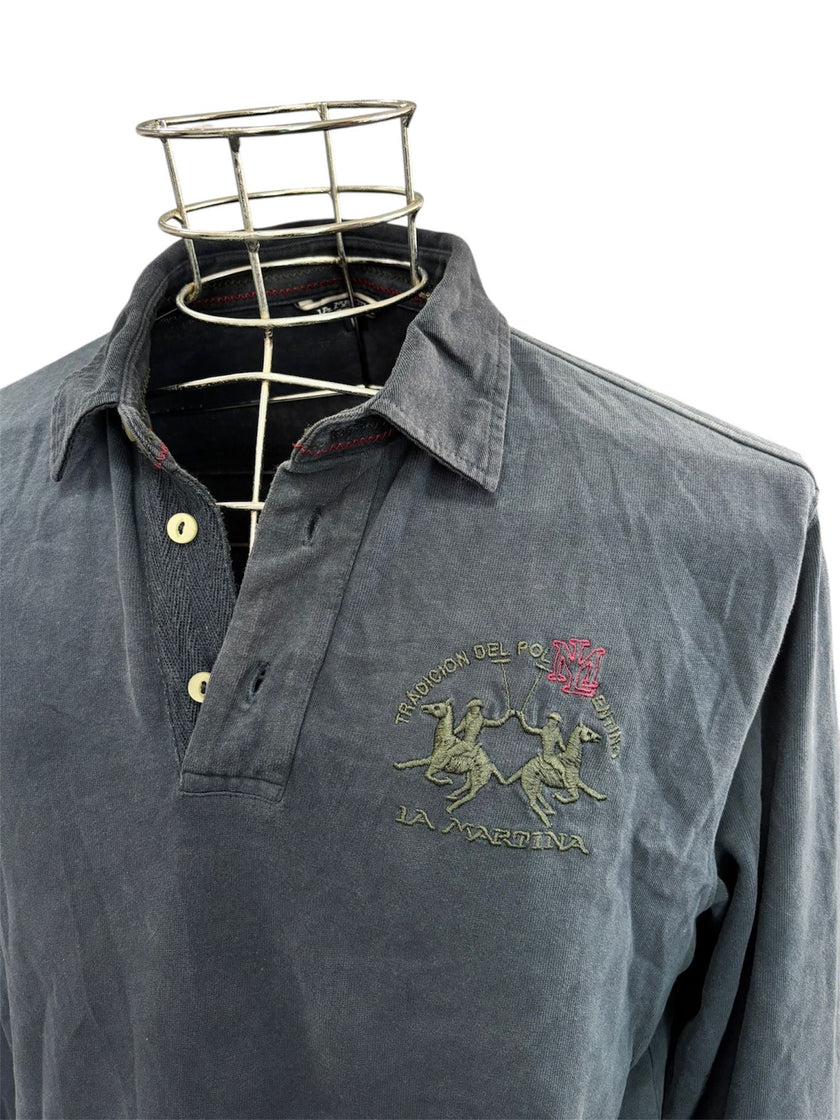 Maglia polo a maniche lunghe con logo LA MARTINA