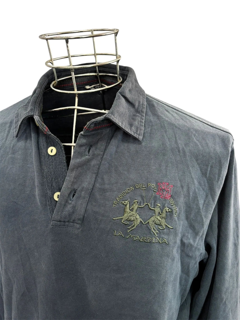 Maglia polo a maniche lunghe con logo LA MARTINA