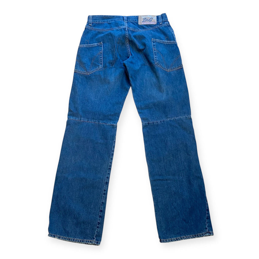 Jeans con cuciture a contrasto