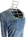 Abito midi effetto denim con inserto intrecciato DIESEL
