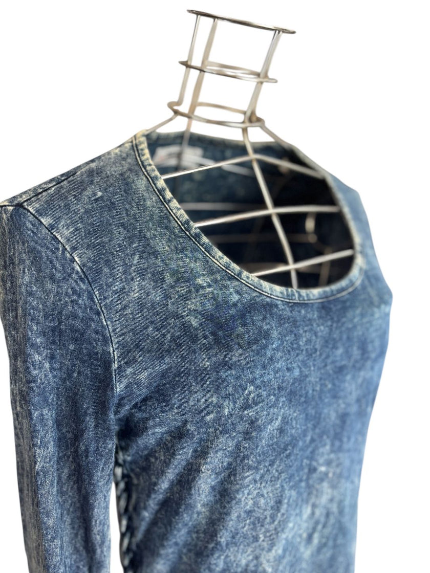 Abito midi effetto denim con inserto intrecciato DIESEL