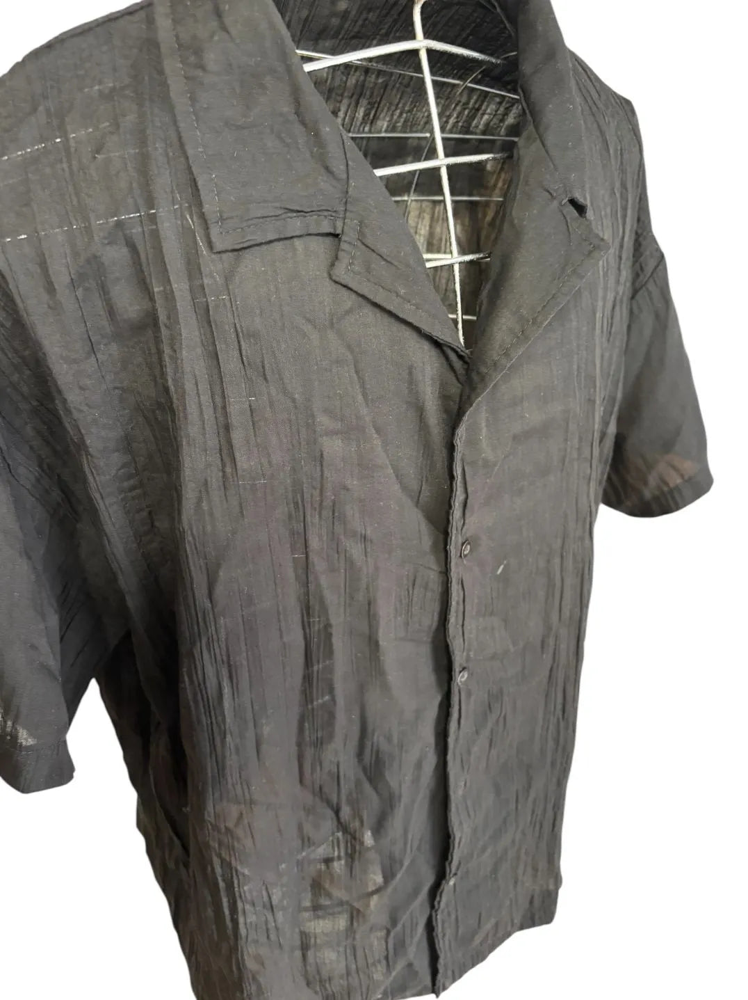 Camicia mezza manica con colletto a rever