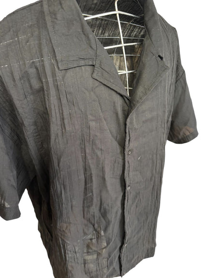 Camicia mezza manica con colletto a rever