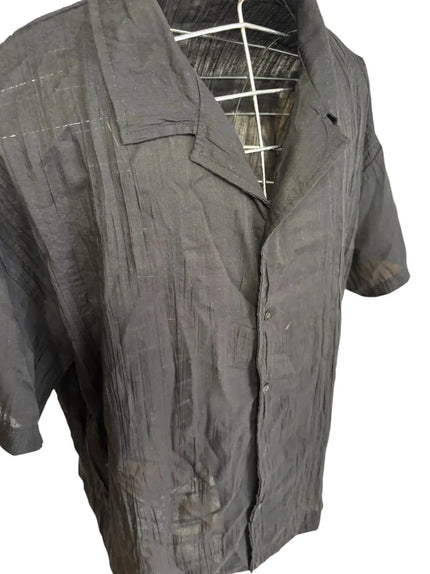 Camicia mezza manica con colletto a rever