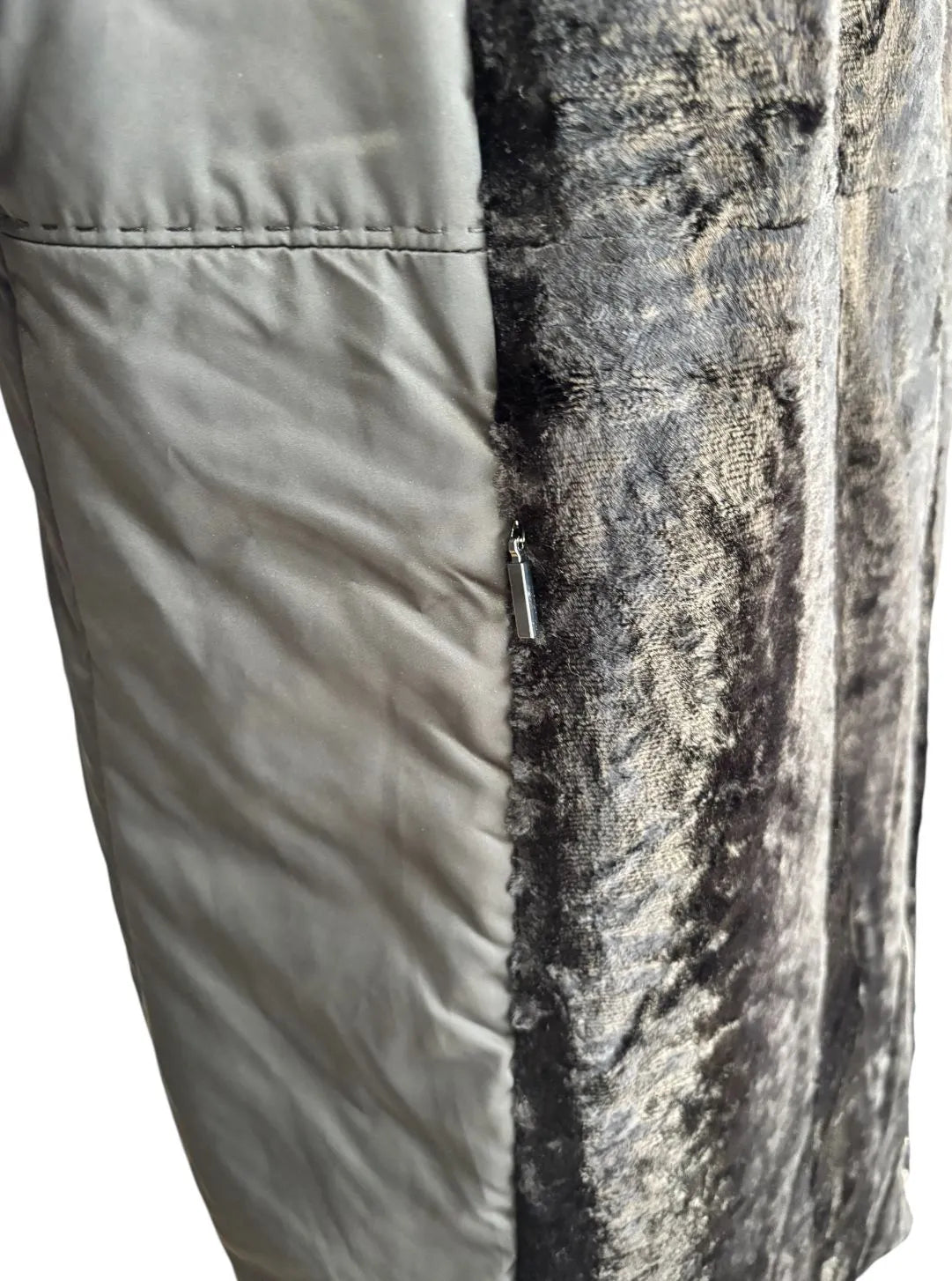 Giacca lunga doppio tessuto con collo alto