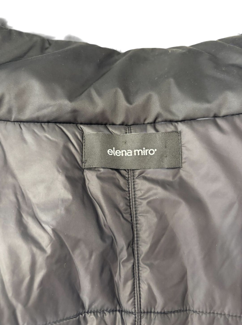 Giacca lunga doppio tessuto con collo alto