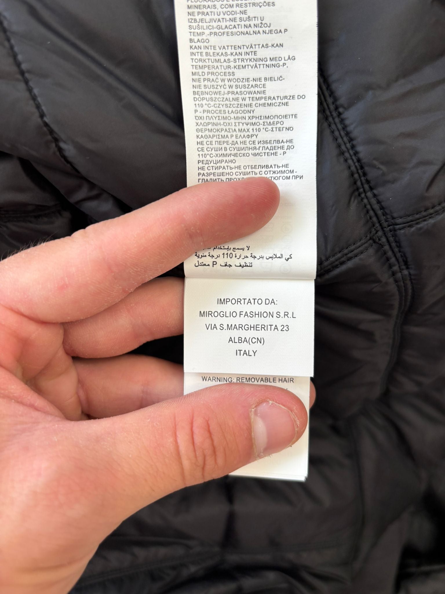 Giacca lunga doppio tessuto con collo alto