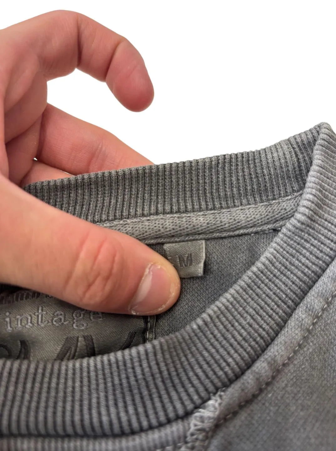 Felpa girocollo effetto lavato con cuciture a contrasto e logo GIANMARCO VENTURI