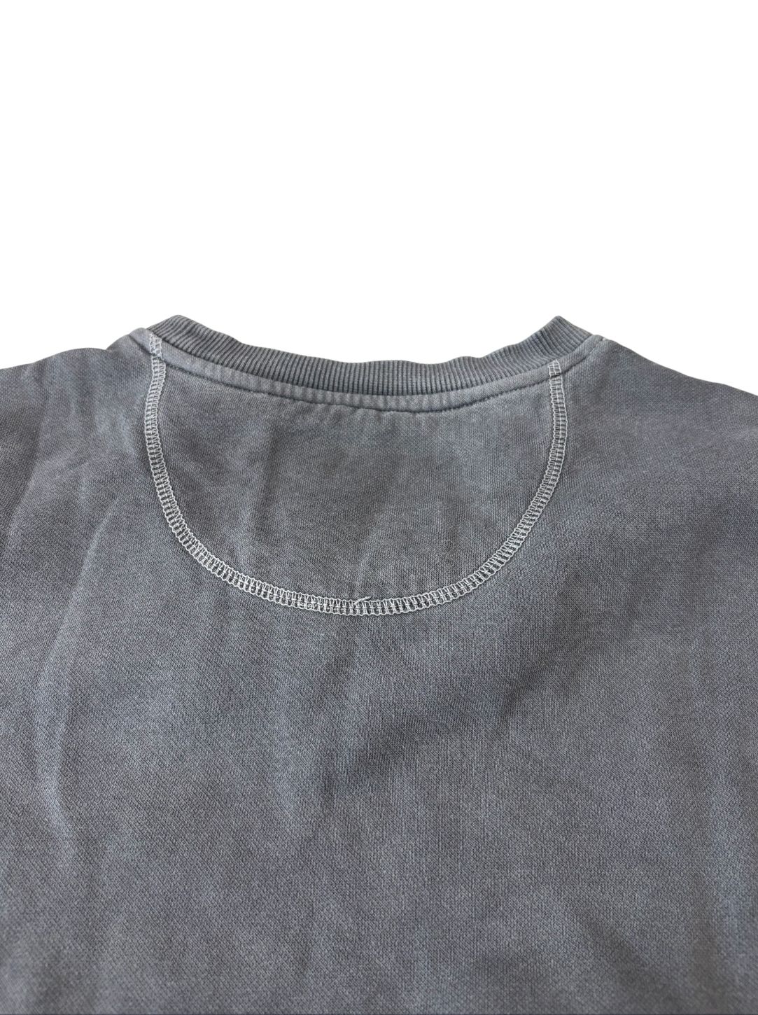 Felpa girocollo effetto lavato con cuciture a contrasto e logo GIANMARCO VENTURI