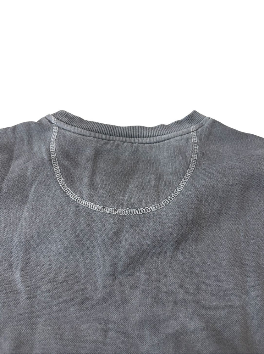 Felpa girocollo effetto lavato con cuciture a contrasto e logo GIANMARCO VENTURI