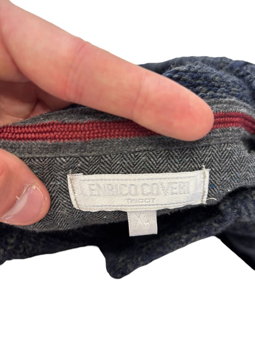 Maglione con cappuccio e con polsini e bordi a costine ENRICO COVERI