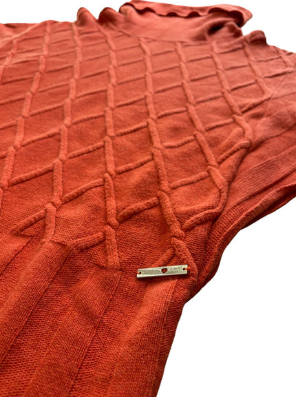 Maglia dolcevita maniche corte in maglia lavorata con motivo a rombi TWINSET ACTITUDE