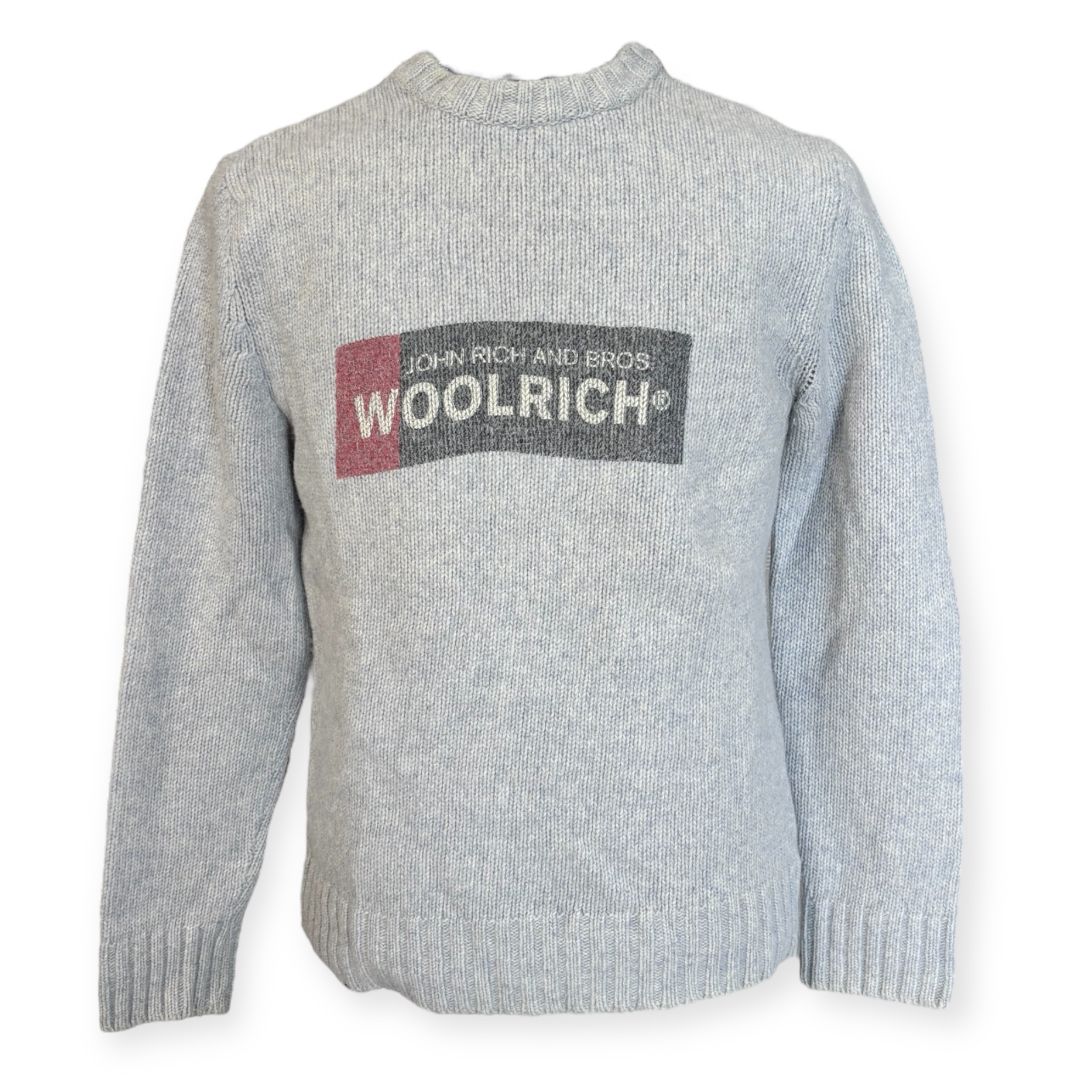 Maglione con girocollo e bordi a costine con logo