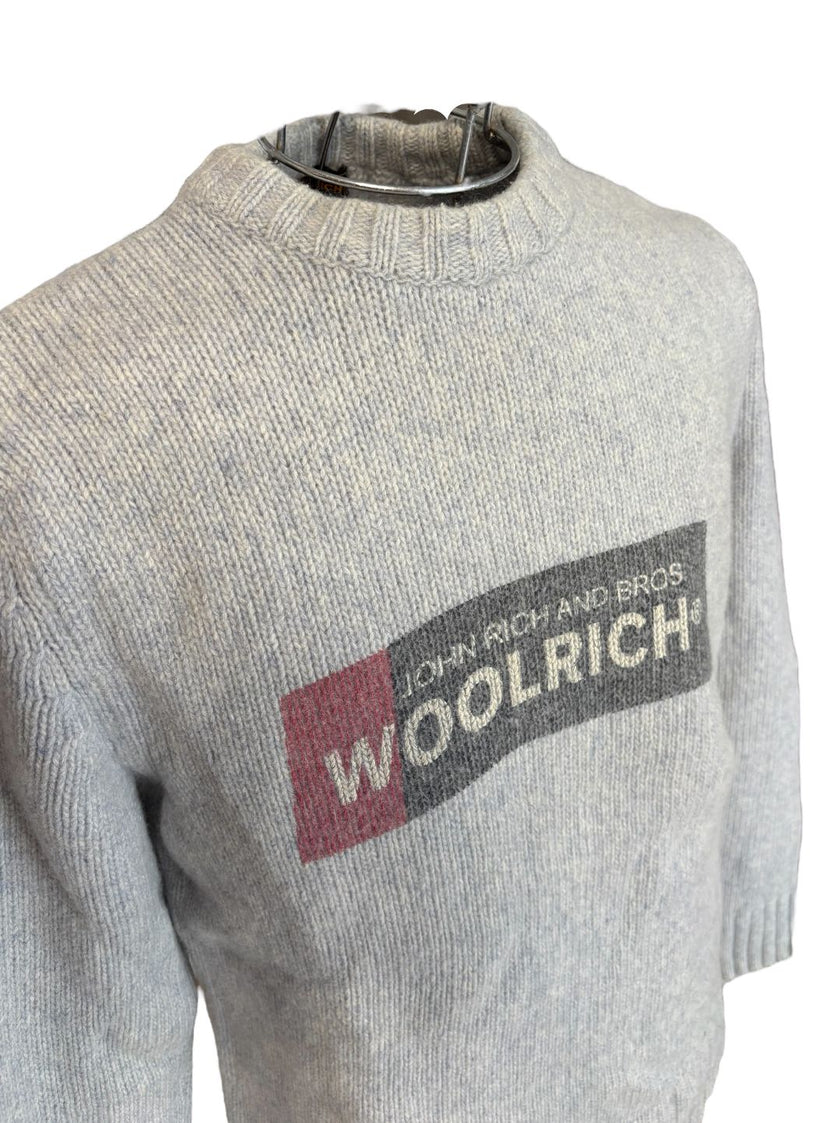 Maglione con girocollo e bordi a costine con logo