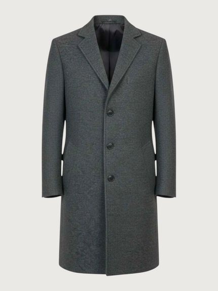 Cappotto 3 bottoni in panno Alessandrini grigio blu da uomo - Collezione Inverno - Wemax.it